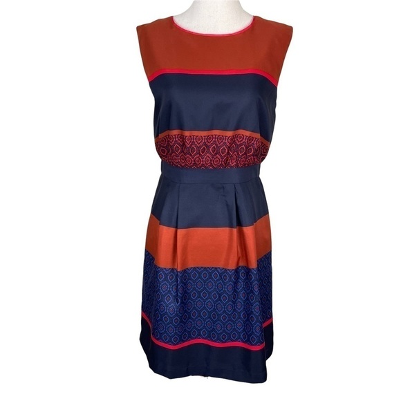 Loft Stripes & Mixed Print Sleeveless Dress - Picture 1 of 11